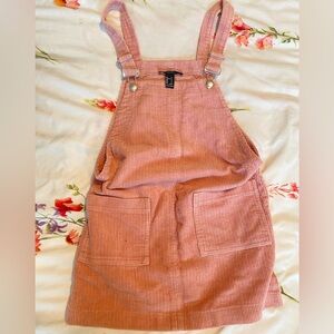 Forever 21 Pink Corduroy Overall Dress